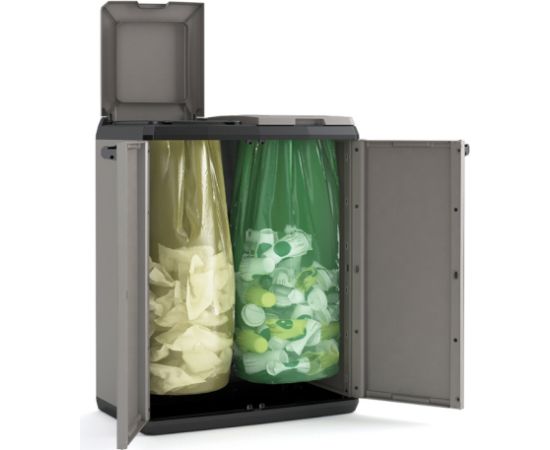 Keter Atkritumu šķirošanas sistēma Split Basic 110L Recycling system 68x39x85cm tumši pelēka/melna