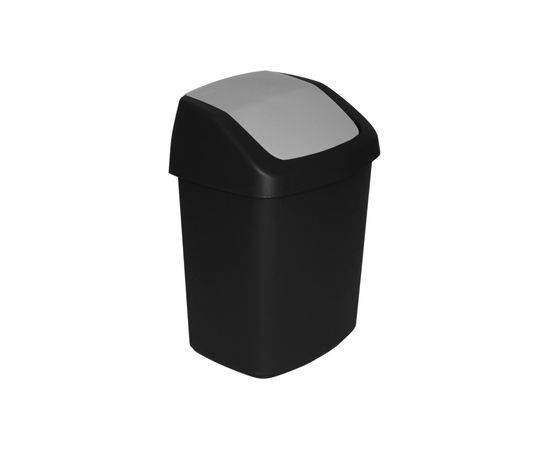 Curver Ведро для мусора Swing Top 50L 40,6x34x66,8cm черный/серебристый