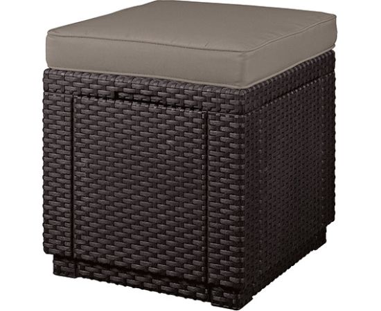 Keter Dārza krēsls/uzglabāšanas kaste Cube ar spilvenu brūns