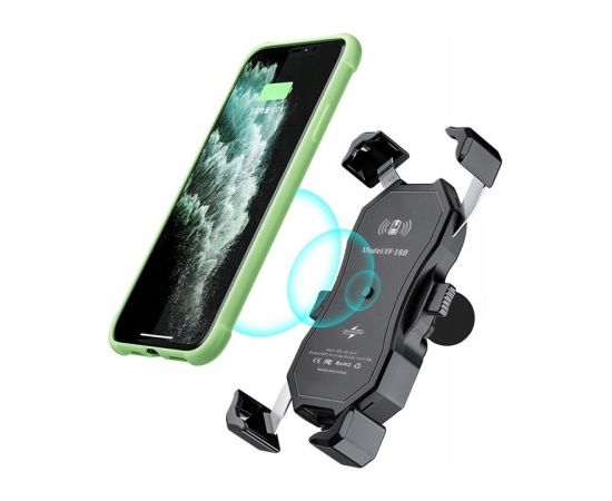 MOTORBIKE PHONE HOLDER FREEDCONN MC1W WITH INDUCTIVE CHARGER + BM2R HEAD TUBE ATTACHMENT