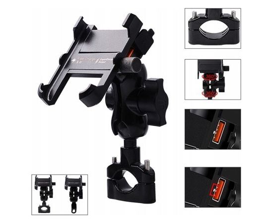 MOTORBIKE PHONE HOLDER FREEDCONN MC10 + BM2R HEAD TUBE ATTACHMENT