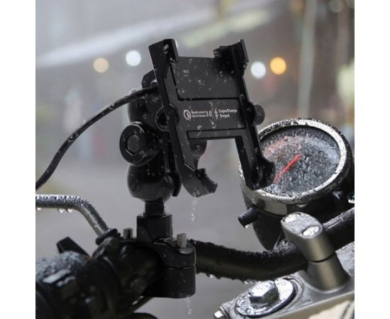 MOTORBIKE PHONE HOLDER FREEDCONN MC10 + BM2R HEAD TUBE ATTACHMENT