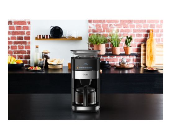 KRUPS KM832810 grind & brew kafijas automāts ar filtru un dzirnaviņām 1.25L melns