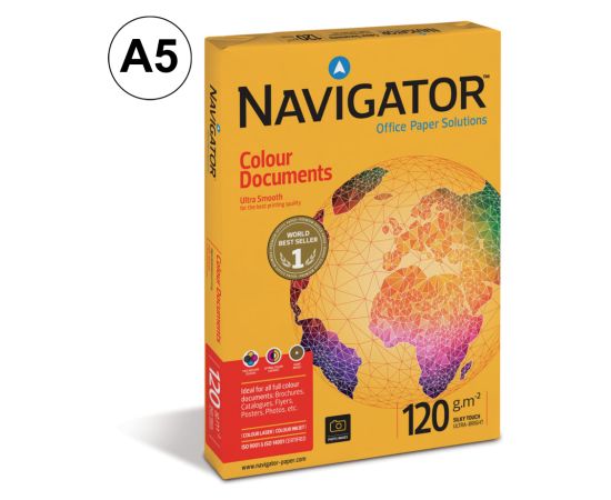 Papīrs NAVIGATOR COLOUR DOCUMENTS A5 120g/m2, 250 loksnes/iepakojumā