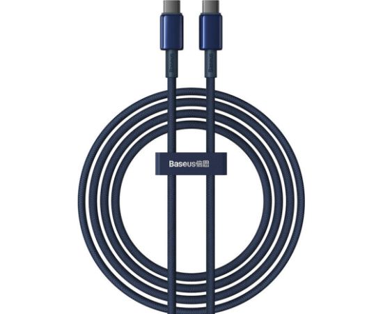 Cable USB-C to USB-C Baseus Tungsten Gold, 100W, 2m (blue)