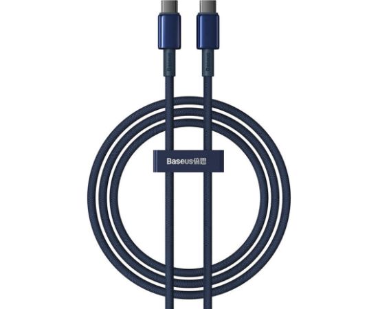 Cable USB-C to USB-C Baseus Tungsten Gold, 100W, 1m (blue)