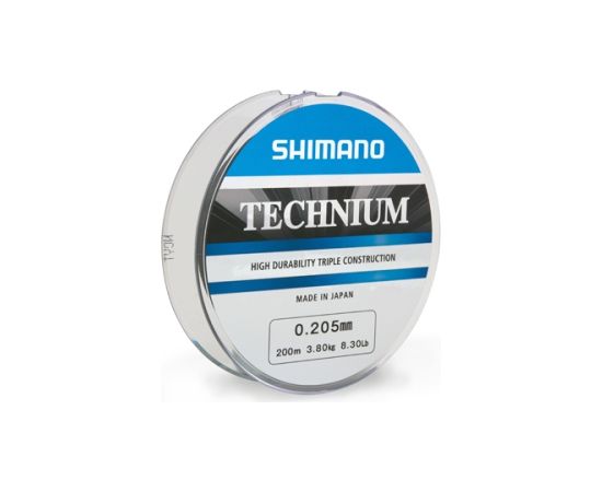 Spoles Shimano Technium, 200m, 0.285mm, 7.5kg, pelēkas krāsas