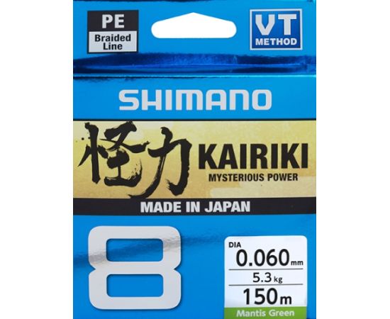 Pīta aukla Shimano Kairiki 8, 150m, 0.19mm, 12.0kg, zaļa.