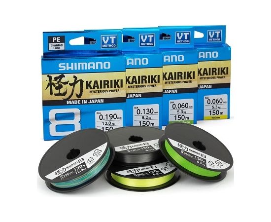 Shimano Kairiki 8 tērauda pelēks, 150m, 0.19mm, 12kg