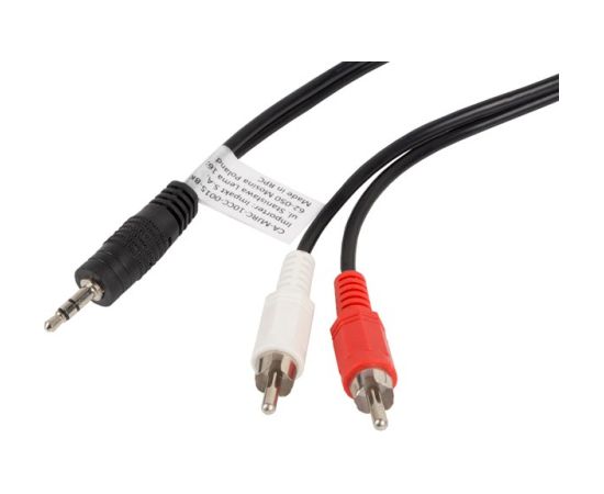 LANBERG STEREO CABLE MINIJACK(M)->2X CHINCH 1.5M CA-MJRC-10CC-0015-BK