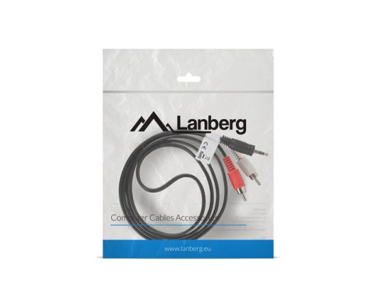 LANBERG STEREO CABLE MINIJACK(M)->2X CHINCH 1.5M CA-MJRC-10CC-0015-BK