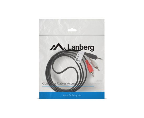 LANBERG STEREO CABLE MINIJACK(M)->2X CHINCH 1.5M CA-MJRC-10CC-0015-BK