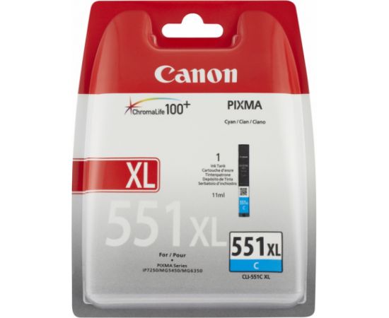 Tintes kārtridžs Print4U Canon CLI-551C XL (6444B001), zils, tintes printeriem, 695 lpp.