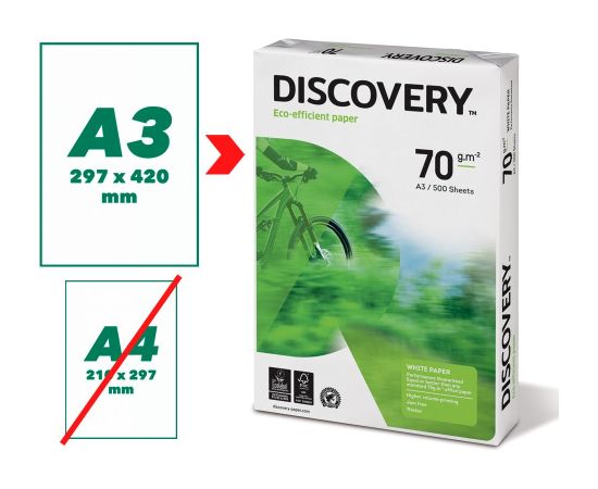 Papīrs DISCOVERY A3, 70g/m2, 500 loksnes/iepakojumā