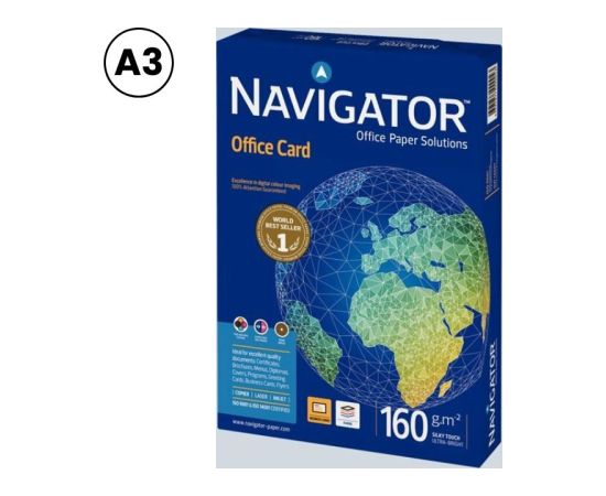 Papīrs NAVIGATOR OFFICE CARD A3 formāts 160 g/m2, 250 loksnes/iepakojumā