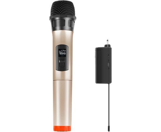 Wireless dynamic microphone UHF PULUZ PU628J 3.5mm (gold)