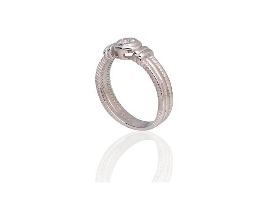 Серебряное кольцо #2101796(PRh-Gr)_CZ, Серебро 925°, родий (покрытие), Цирконы, Размер: 16.5, 3.9 гр.