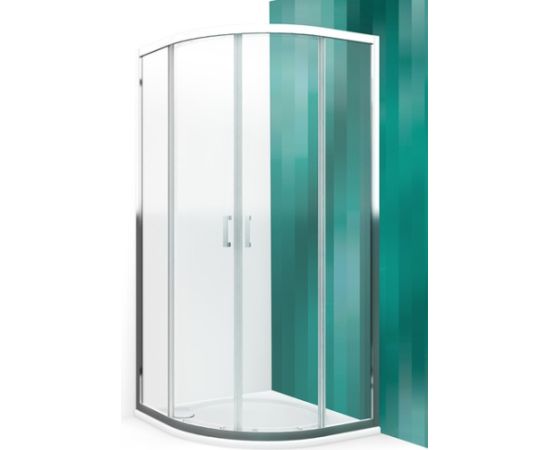 dušas stūris LLR2, 900x900 mm, h=1900, r=550, briliants/caurspīdīgs stikls