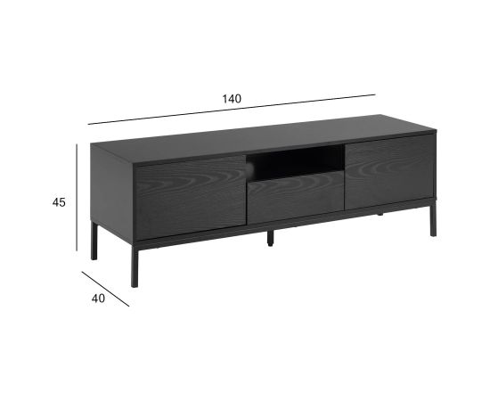 TV galds SEAFORD 140x40xH45cm, melns