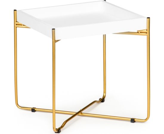 Skandināvu stila kafijas galdiņš ar zeltainām metāla kājām ModernHOME