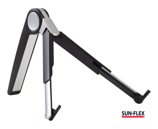 Klēpjdatoru statīvs SUN-FLEX®GRAVITY STAND, metāla, melns / sudraba krāsā