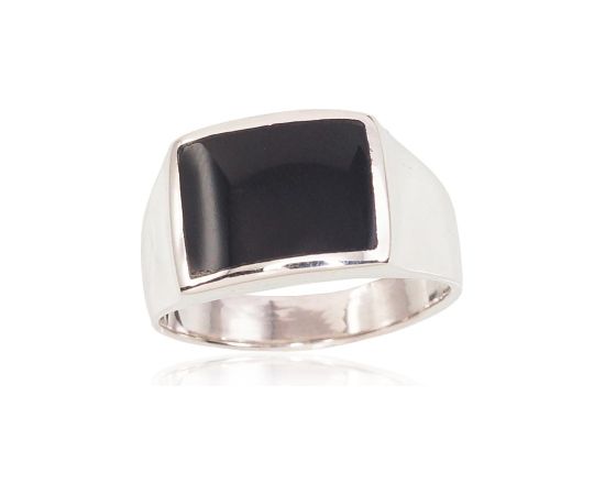 Серебряное кольцо #2101577_ON, Серебро 925°, Оникс, Размер: 20, 7.8 гр.