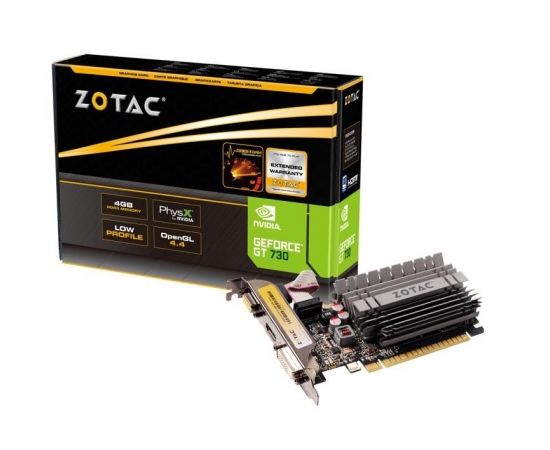 ZOTAC GeForce GT 730 Zone Edition Low Profile, 4GB DDR3 (64 Bit), HDMI, DVI, VGA