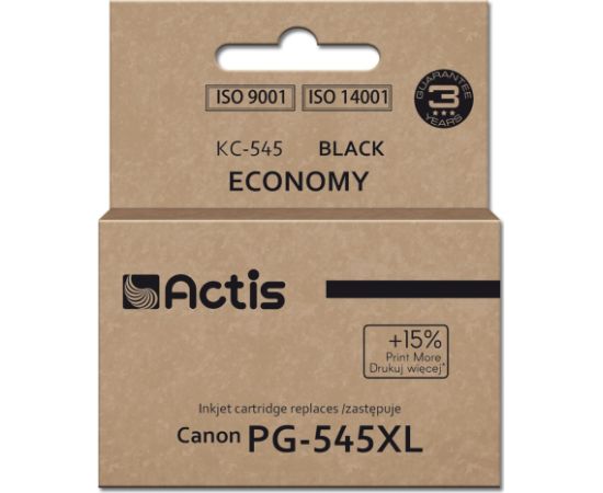 Actis KC-545 Ink Cartridge (replacement for Canon PG-545XL; Supreme; 15 ml; 207 pages; black).