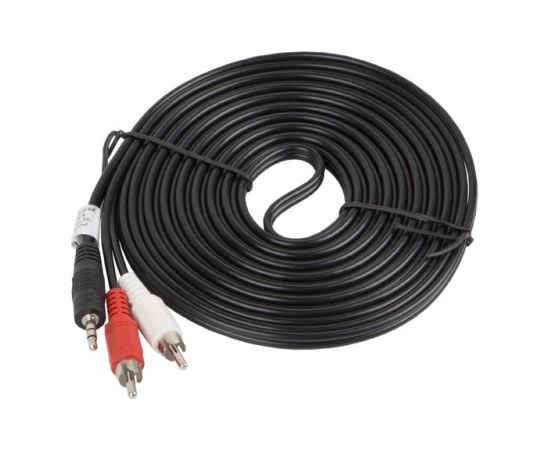 Lanberg CA-MJRC-10CC-0050-BK audio cable 5 m 3.5mm 2 x RCA Black