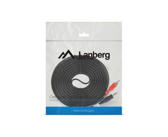 Lanberg CA-MJRC-10CC-0050-BK audio cable 5 m 3.5mm 2 x RCA Black