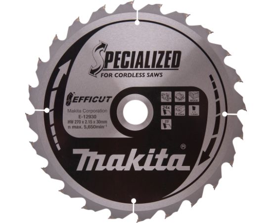 Griešanas disks kokam Makita E-12930; 270x30 mm; Z24; 23°