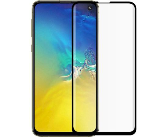 Fusion Full Glue 5D Tempered Glass Aizsargstikls Pilnam Ekrānam Samsung G970 Galaxy S10e Melns