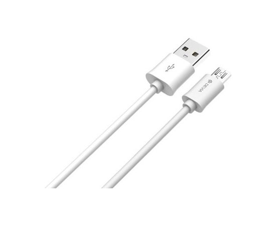 Devia kabelis Smart USB - microUSB 1,0 m 2,1A balts