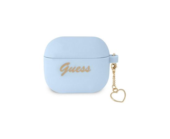 Guess case for Airpods 3 GUA3LSCHSB blue Silicone Heart Charm