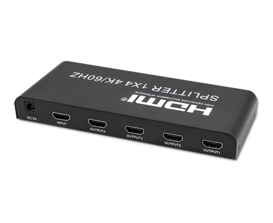 Qoltec 51799 Active HDMI Splitter 4 x HDMI 4K x 2K | 6Gb/s | 60Hz