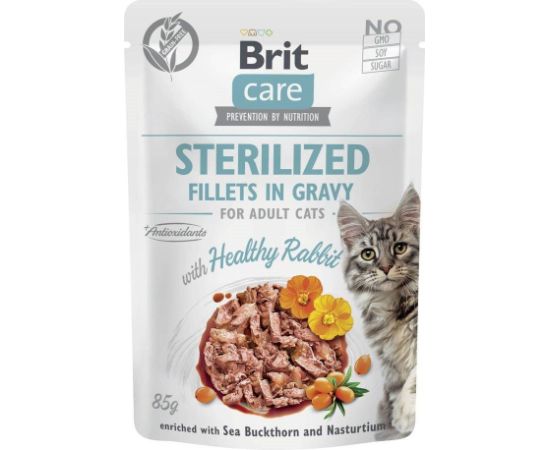 BRIT Care Cat Sterilized Rabbit Pouch - wet cat food - 85 g