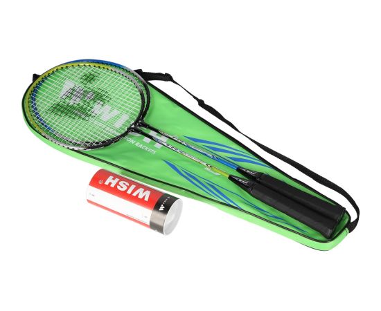 Wish Steeltec 216K badminton racket set 2 rackets + 3 shuttlecocks + case