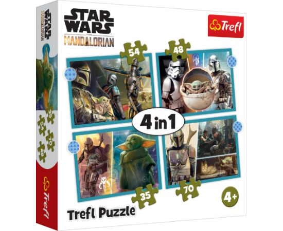 TREFL STAR WARS Pužļu komplekts 4in1 Mandalorian