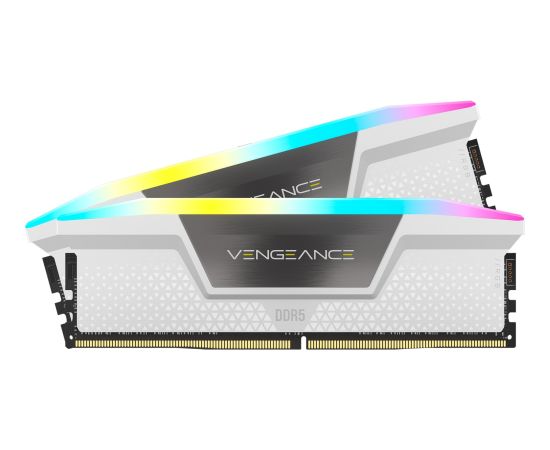 Corsair DDR5 - 32GB - 6400 - CL - 32 (2x 16 GB) dual kit, RAM (white, CMH32GX5M2B6400C32W, Vengeance RGB, INTEL XMP)