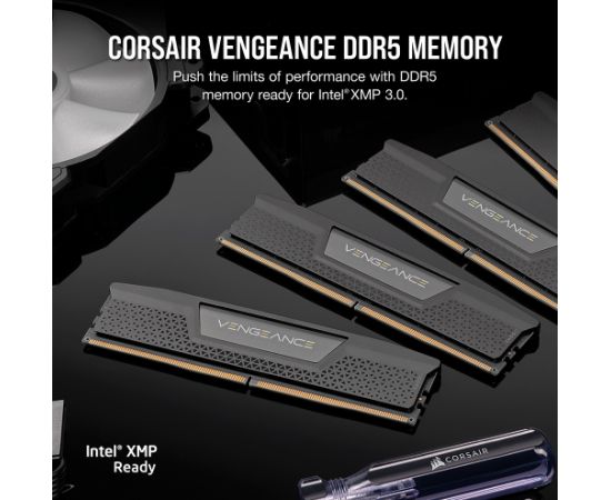 Corsair DDR5 - 32GB - 6000 - CL - 30 (2x 16 GB) dual kit, RAM (black, CMK32GX5M2B6000C30, Vengeance, INTEL XMP)