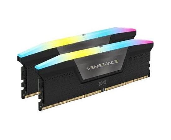 Corsair DDR5 - 64GB - 5200 - CL - 40 - Dual Kit, memory (black, CMH64GX5M2B5200C40, Vengeance RGB, for AMD)