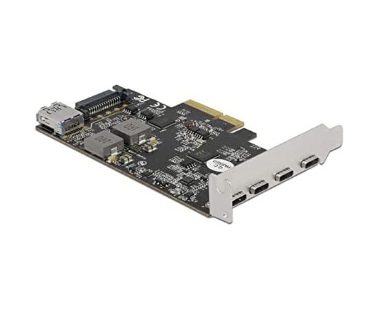 DeLOCK PCI Express x4 card for 4 x USB Type-C + 1 x USB Type-A - SuperSpeed ??USB 10 Gbps - low profile form factor, USB controller 90059