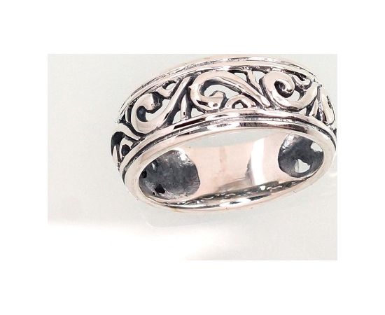 Серебряное кольцо #2101374(POx-Bk), Серебро 925°, оксид (покрытие), Размер: 17, 4.6 гр.