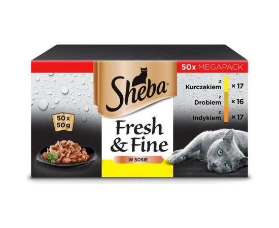 SHEBA sachets in sauce poultry flavors - wet cat food - 50x50 g