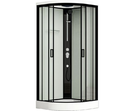 Roth Laneta 900x900mm h2190 r550 dušas kabīne komplektā paliktnis, sifons un maisītājs,melns/caurs Dušas kabīnes