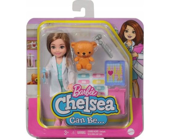 Mattel Lalka Barbie Barbie Chelsea Can Be - Doktor (GTN88) Куклы и аксессуары