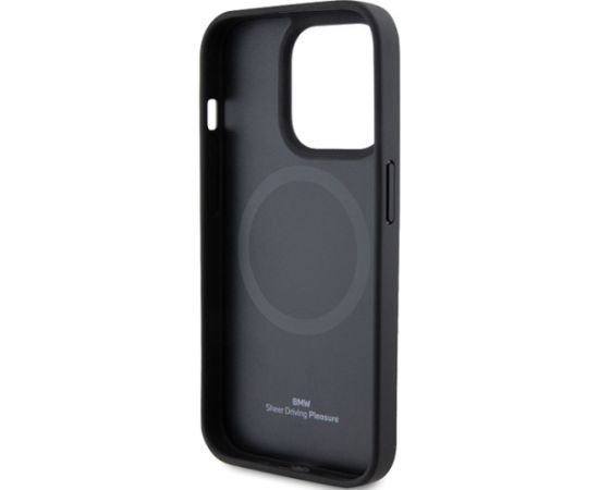 BMW Magsafe Leather Hot Stamp Case Aizmugurējais Ādas Apvalks Priekš Apple iPhone 15 Pro