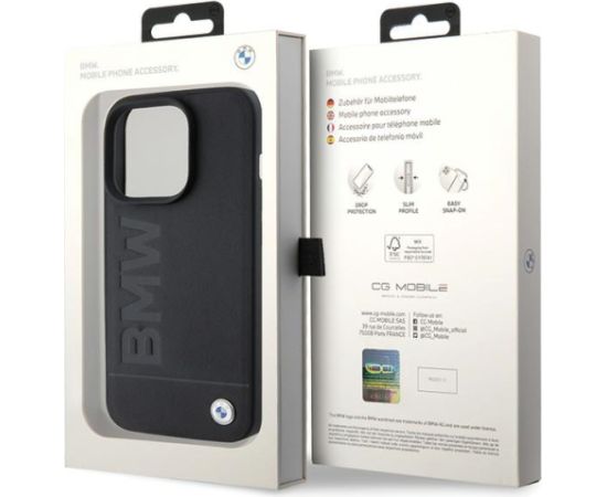 BMW Magsafe Leather Hot Stamp Case Aizmugurējais Ādas Apvalks Priekš Apple iPhone 15 Pro