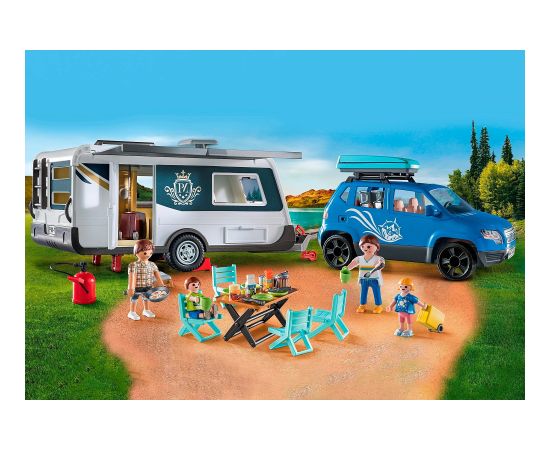 PLAYMOBIL 71423 Family Fun Caravan with Car, construction toy