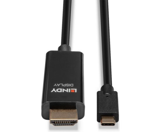 Lindy USB adapter cable, USB-C plug > HDMI plug (black, 10 meters, 4K 60Hz, + HDR)